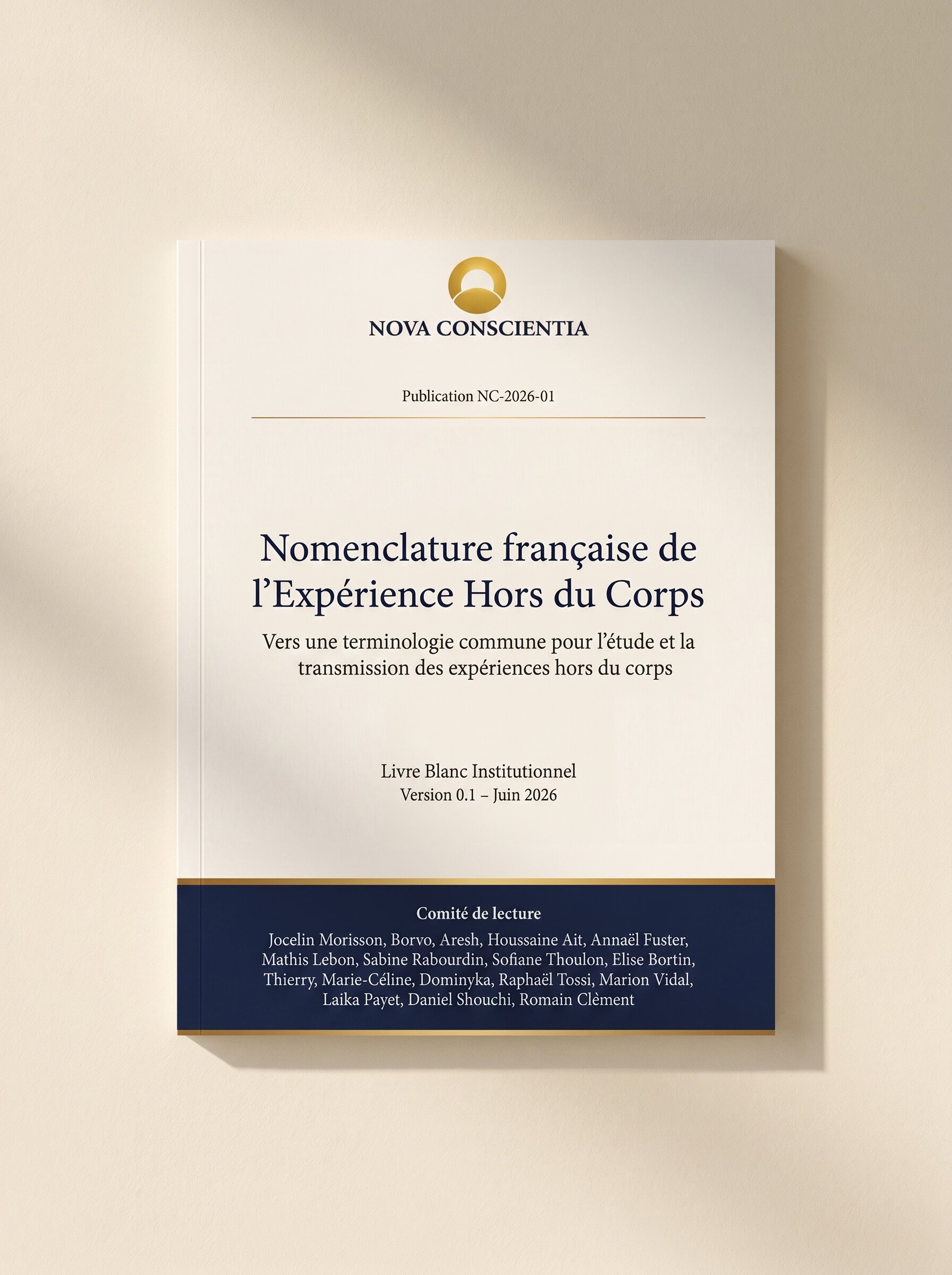 Couverture du livre blanc : nomenclature de la sortie hors du corps, version 1